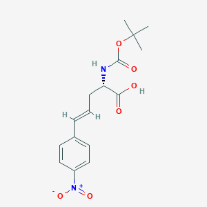 molecular formula C16H20N2O6 B13084407 (S)-2-((Tert-butoxycarbonyl)amino)-5-(4-nitrophenyl)pent-4-enoic acid 