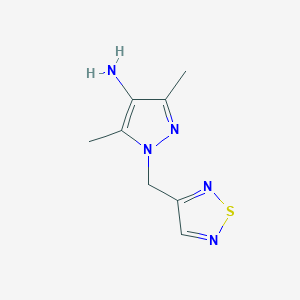 molecular formula C8H11N5S B13084411 3,5-Dimethyl-1-[(1,2,5-thiadiazol-3-yl)methyl]-1H-pyrazol-4-amine 