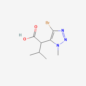 molecular formula C8H12BrN3O2 B13084413 2-(4-Bromo-1-methyl-1H-1,2,3-triazol-5-yl)-3-methylbutanoic acid 