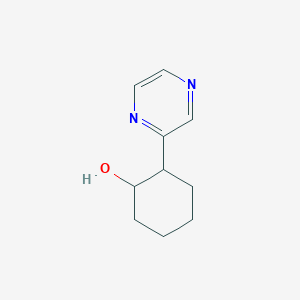 molecular formula C10H14N2O B13084417 2-(Pyrazin-2-yl)cyclohexan-1-ol 