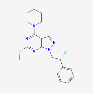 1-(2-chloro-2-phenylethyl)-6-(methylthio)-4-(piperidin-1-yl)-1H-pyrazolo[3,4-d]pyrimidine