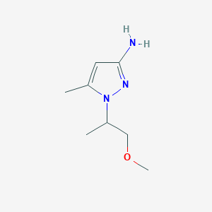 molecular formula C8H15N3O B13084429 1-(1-Methoxypropan-2-yl)-5-methyl-1H-pyrazol-3-amine 