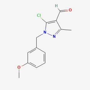 molecular formula C13H13ClN2O2 B13084433 5-chloro-1-(3-methoxybenzyl)-3-methyl-1H-pyrazole-4-carbaldehyde 