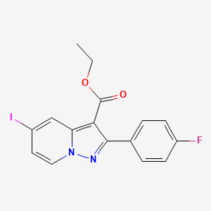 molecular formula C16H12FIN2O2 B13084472 Ethyl 2-(4-fluorophenyl)-5-iodopyrazolo[1,5-A]pyridine-3-carboxylate 