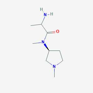 molecular formula C9H19N3O B13084484 2-amino-N-methyl-N-[(3S)-1-methylpyrrolidin-3-yl]propanamide 