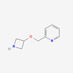 molecular formula C9H12N2O B13084485 2-[(Azetidin-3-yloxy)methyl]pyridine 