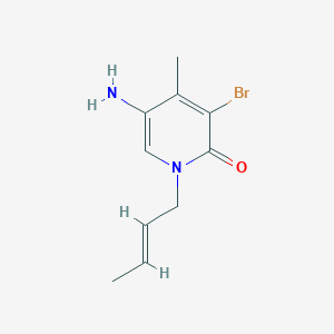 molecular formula C10H13BrN2O B13084489 5-Amino-3-bromo-1-(but-2-en-1-yl)-4-methyl-1,2-dihydropyridin-2-one 