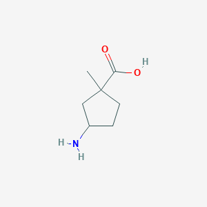 molecular formula C7H13NO2 B13084514 3-Amino-1-methylcyclopentanecarboxylic acid 