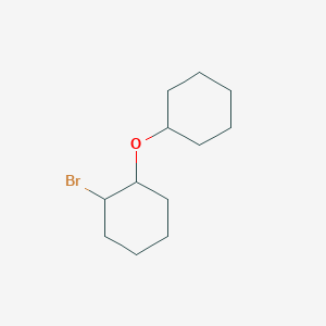 molecular formula C12H21BrO B13084531 1-Bromo-2-(cyclohexyloxy)cyclohexane 