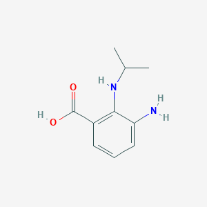 molecular formula C10H14N2O2 B13084536 3-Amino-2-[(propan-2-yl)amino]benzoic acid 