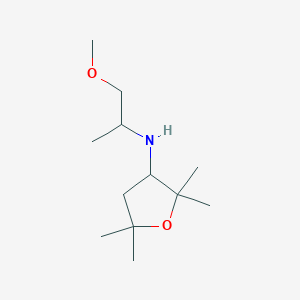 molecular formula C12H25NO2 B13084539 N-(1-Methoxypropan-2-yl)-2,2,5,5-tetramethyloxolan-3-amine 