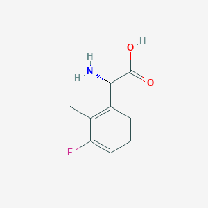 molecular formula C9H10FNO2 B13084541 (S)-2-Amino-2-(3-fluoro-2-methylphenyl)acetic acid 