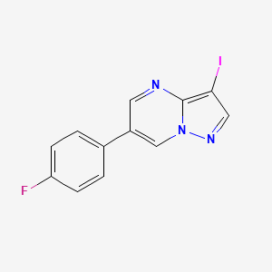 molecular formula C12H7FIN3 B13084564 6-(4-Fluorophenyl)-3-iodopyrazolo[1,5-a]pyrimidine 