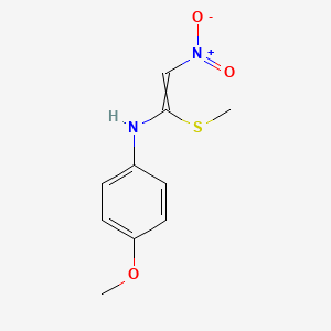 B1308457 Benzenamine, 4-methoxy-N-[1-(methylthio)-2-nitroethenyl]- CAS No. 62390-80-1