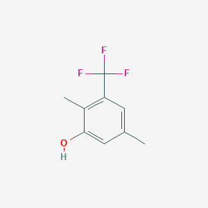 molecular formula C9H9F3O B13084626 2,5-Dimethyl-3-(trifluoromethyl)phenol 