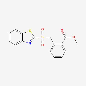 molecular formula C16H13NO4S2 B13084663 Methyl 2-((benzo[d]thiazol-2-ylsulfonyl)methyl)benzoate 