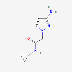 molecular formula C8H12N4O B13084721 2-(3-amino-1H-pyrazol-1-yl)-N-cyclopropylacetamide 