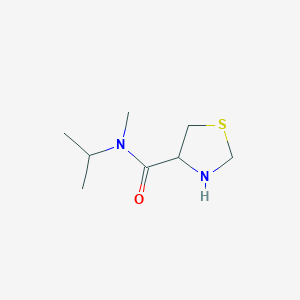 molecular formula C8H16N2OS B13084724 N-methyl-N-(propan-2-yl)-1,3-thiazolidine-4-carboxamide 