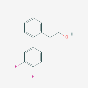 molecular formula C14H12F2O B13084725 2-(3',4'-Difluoro-[1,1'-biphenyl]-2-YL)ethanol 