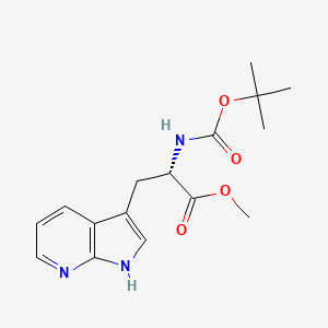 molecular formula C16H21N3O4 B13084775 (S)-methyl 2-(Boc-amino)-3-(1H-pyrrolo[2,3-b]pyridin-3-yl)propanoate 