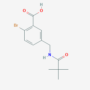 molecular formula C13H16BrNO3 B13084789 2-Bromo-5-(pivalamidomethyl)benzoic acid CAS No. 1381846-27-0