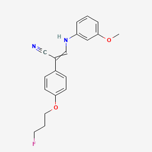 molecular formula C19H19FN2O2 B1308481 2-[4-(3-Fluoropropoxy)phenyl]-3-(3-methoxyanilino)prop-2-enenitrile 