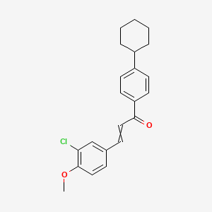 molecular formula C22H23ClO2 B1308486 (E)-3-(3-chloro-4-methoxyphenyl)-1-(4-cyclohexylphenyl)-2-propen-1-one 