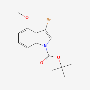 molecular formula C14H16BrNO3 B13084862 tert-Butyl 3-bromo-4-methoxy-1H-indole-1-carboxylate 