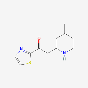 molecular formula C11H16N2OS B13084887 2-(4-Methylpiperidin-2-yl)-1-(1,3-thiazol-2-yl)ethan-1-one 