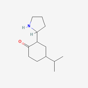 molecular formula C13H23NO B13084892 4-(Propan-2-YL)-2-(pyrrolidin-2-YL)cyclohexan-1-one 