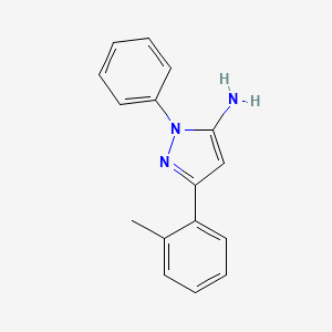 molecular formula C16H15N3 B1308493 3-(2-methylphenyl)-1-phenyl-1H-pyrazol-5-amine CAS No. 618092-66-3