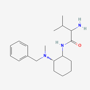 molecular formula C19H31N3O B13084936 2-amino-N-[(2S)-2-[benzyl(methyl)amino]cyclohexyl]-3-methylbutanamide 