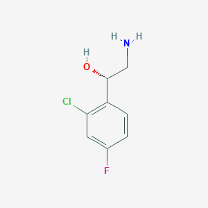 molecular formula C8H9ClFNO B13084948 (1S)-2-Amino-1-(2-chloro-4-fluorophenyl)ethan-1-ol 