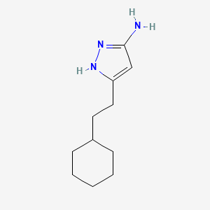 molecular formula C11H19N3 B13084967 5-(2-cyclohexylethyl)-1H-pyrazol-3-amine 