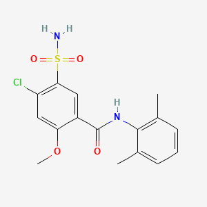 molecular formula C16H17ClN2O4S B13084978 4-Chloro-N-(2,6-dimethylphenyl)-2-methoxy-5-sulfamoylbenzamide CAS No. 55488-66-9