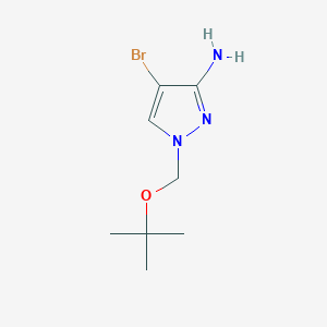 molecular formula C8H14BrN3O B13084990 4-Bromo-1-[(tert-butoxy)methyl]-1H-pyrazol-3-amine 