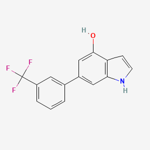 molecular formula C15H10F3NO B13085002 4-Hydroxy-6-(3-(trifluoromethyl)phenyl)indole 