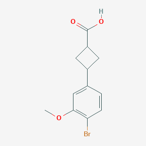 molecular formula C12H13BrO3 B13085030 3-(4-Bromo-3-methoxyphenyl)cyclobutanecarboxylic acid 