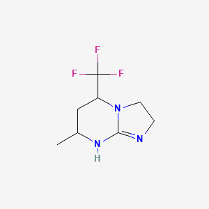 molecular formula C8H12F3N3 B13085031 7-Methyl-5-(trifluoromethyl)-2H,3H,5H,6H,7H,8H-imidazo[1,2-a]pyrimidine 