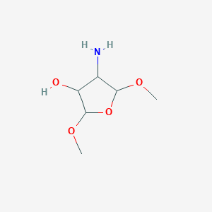 molecular formula C6H13NO4 B13085042 4-Amino-2,5-dimethoxytetrahydrofuran-3-ol 