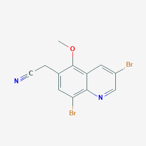 2-(3,8-Dibromo-5-methoxyquinolin-6-yl)acetonitrile