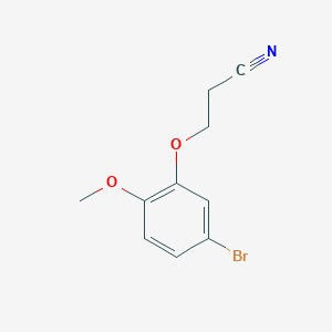 molecular formula C10H10BrNO2 B13085125 3-(3-Bromo-6-methoxy-phenoxy)propanenitrile 