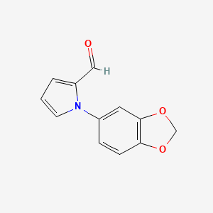 molecular formula C12H9NO3 B1308513 1-(1,3-Benzodioxol-5-yl)-1H-pyrrole-2-carbaldehyde CAS No. 383147-55-5