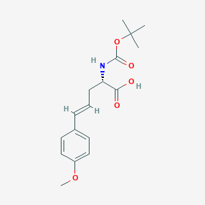 molecular formula C17H23NO5 B13085195 (S)-2-((Tert-butoxycarbonyl)amino)-5-(4-methoxyphenyl)pent-4-enoic acid 