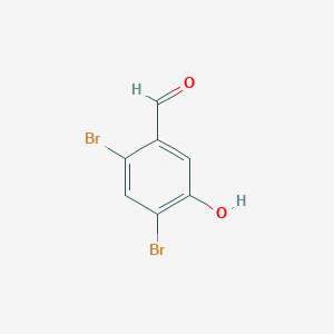 molecular formula C7H4Br2O2 B1308521 2,4-二溴-5-羟基苯甲醛 CAS No. 3111-51-1
