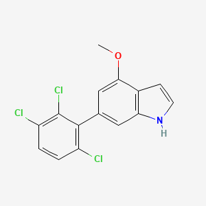 molecular formula C15H10Cl3NO B13085221 4-Methoxy-6-(2,3,6-trichlorophenyl)indole 