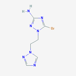 molecular formula C6H8BrN7 B13085276 5-Bromo-1-[2-(1H-1,2,4-triazol-1-yl)ethyl]-1H-1,2,4-triazol-3-amine 