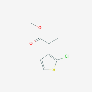 molecular formula C8H9ClO2S B13085278 Methyl 2-(2-chlorothiophen-3-yl)propanoate 