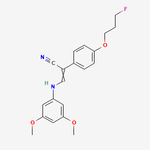 molecular formula C20H21FN2O3 B1308532 (Z)-3-(3,5-dimethoxyanilino)-2-[4-(3-fluoropropoxy)phenyl]-2-propenenitrile 