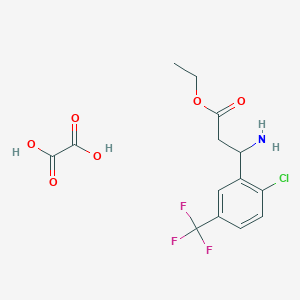 molecular formula C14H15ClF3NO6 B13085321 Ethyl 3-amino-3-[2-chloro-5-(trifluoromethyl)phenyl]propanoate oxalate 